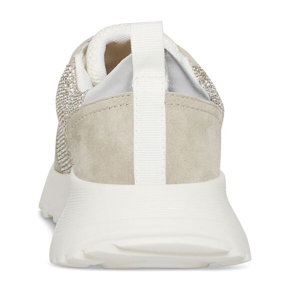 AQUA COLLEGE Womens Gray Heel Pull-Tab Luster Toe Wedge Sneakers Shoes 8 M